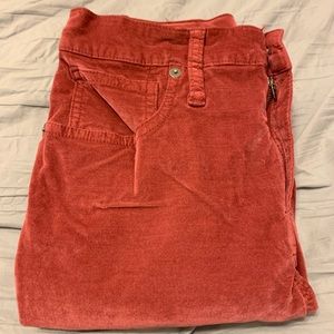 MADEWELL Burgundy Velvet High Rise Skinny Pants